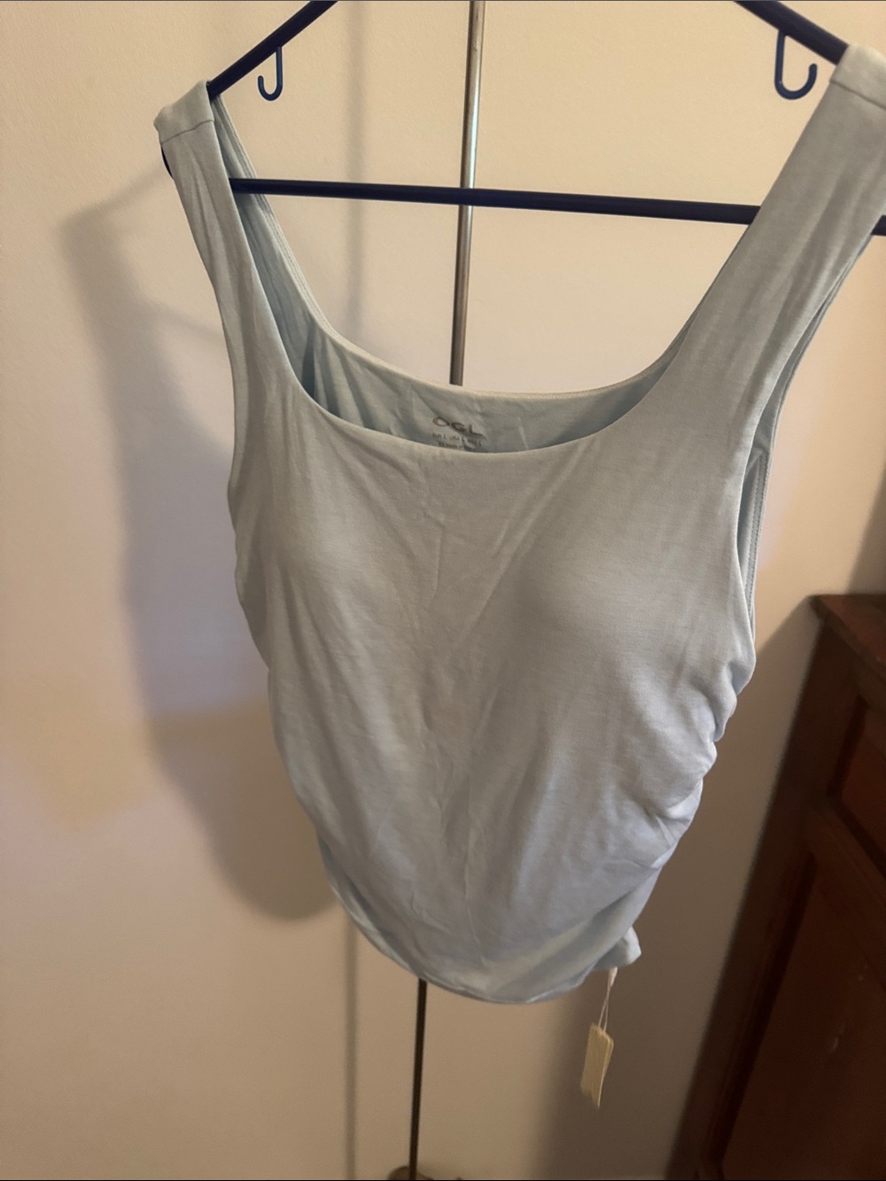 OGL Women's Light Blue Scoop Neck Brami Tank Top
